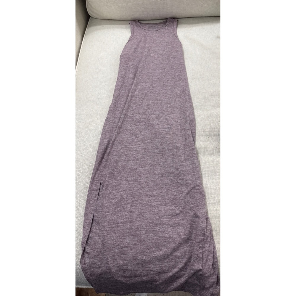 Athleta Maxi Dress Womens XS Purple Heathered Racerback Side Slit Excellent